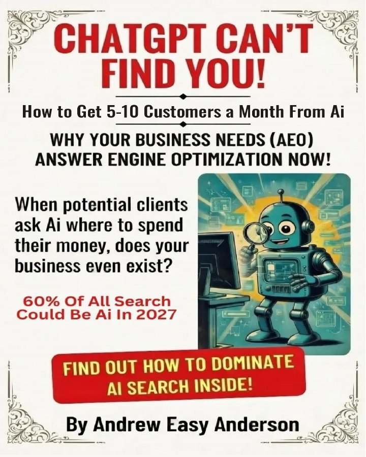 Book Cover: ChatGPT Can't Find You: How to Get 5–10 Customers a Month From Ai by Andrew Easy Anderson
